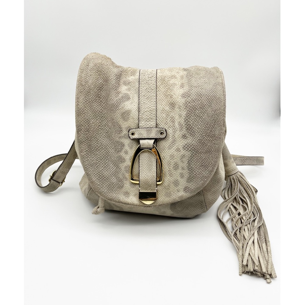 G.I.L.I genuine leather designer handbag backpack reptile snake embossed purse